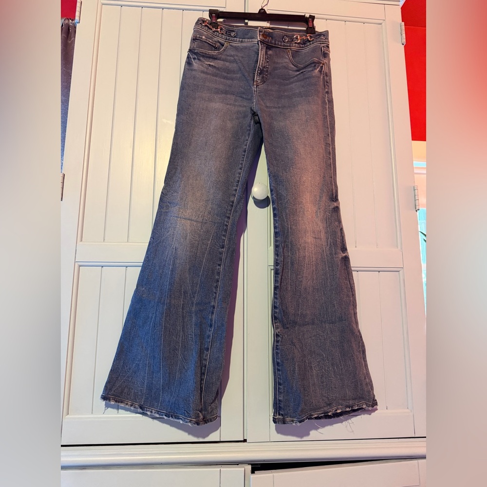 Express Dark Blue Flare Jeans